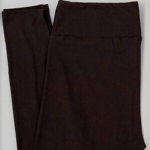 TC2 LuLaRoe Tall & Curvy2 Leggings Solid Dark Chocolate Brown Espresso NWT 28
